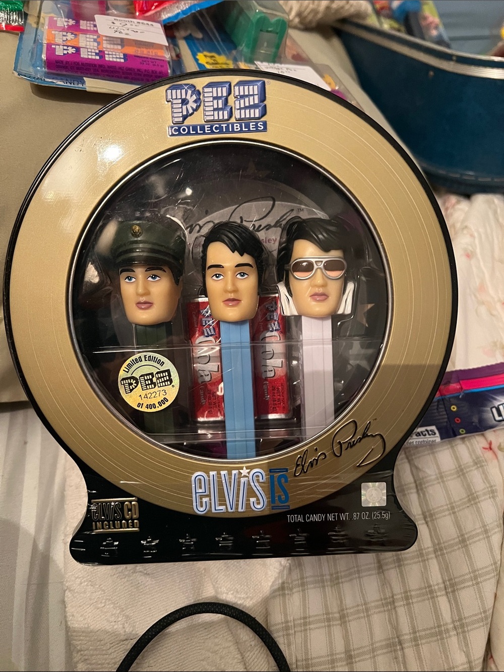 PEZ Collectibles Elvis Is Limited Edition Tin with Three Elvis PEZ Dispensers